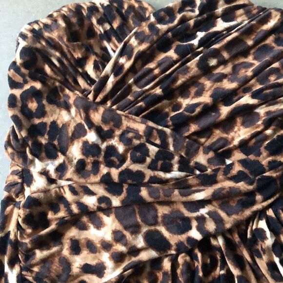 Express Strapless Leopard Print Casual Dress Size Small - Picture 3 of 3